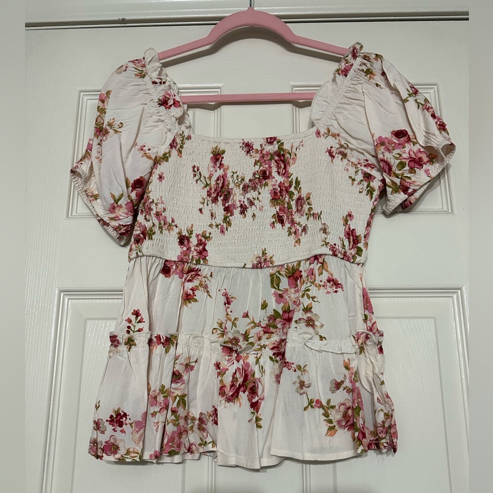 Floral Smocked Women's Top
